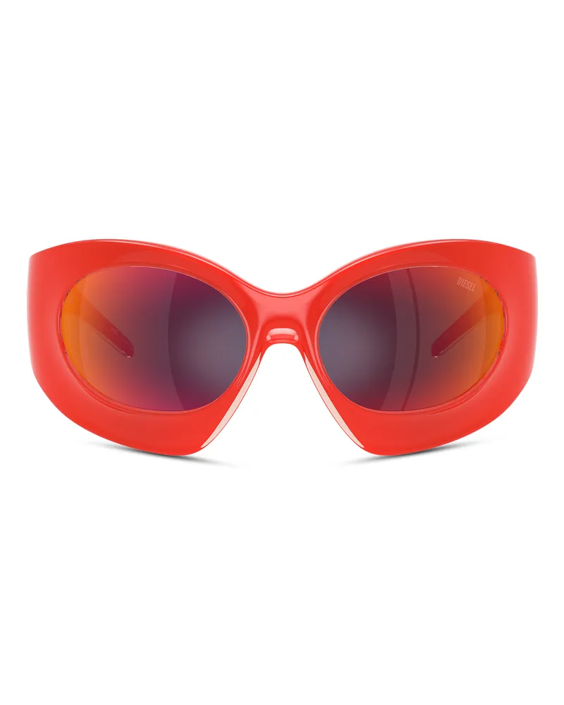 Diesel Sonnenbrille mit Wickelform - Sonnenbrille - Unisex - Orange Orange