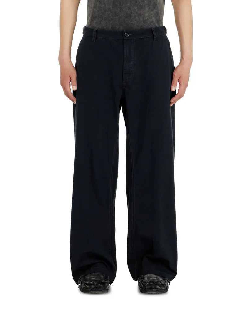 Diesel Baumwoll-Ripstop-Hose mit seitlichen Schnallen - Hosen - Herren - Schwarz Schwarz