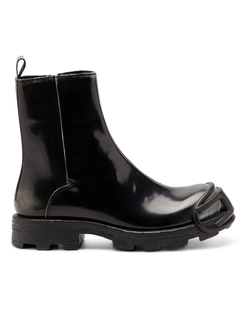 Diesel D-Hammer - Stiefel aus Leder mit Reißverschluss - Stiefel und Stiefeletten - Herren - Schwarz Schwarz