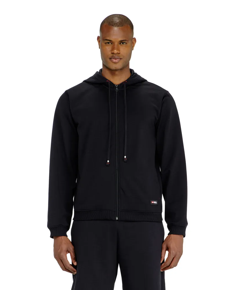 Diesel Kapuzenpullover aus aufgerauter Baumwollmischung - Oberteile - Herren - Schwarz Schwarz