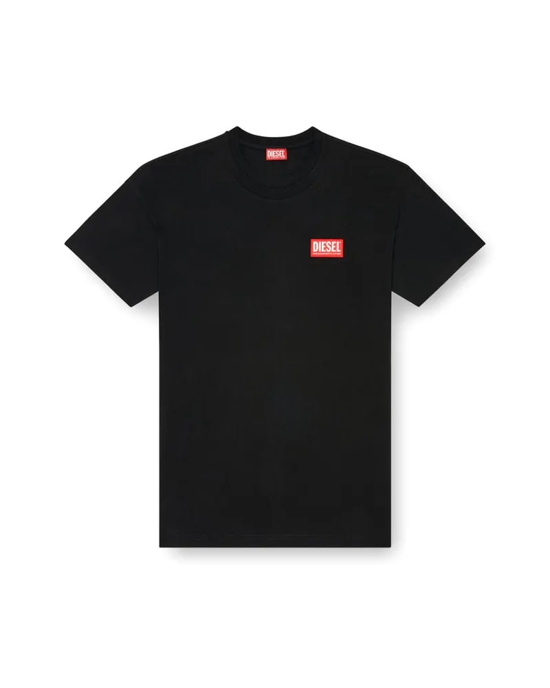 Diesel T-Shirt mit Jacquard-Logo-Patch - T-Shirts - Herren - Schwarz Schwarz
