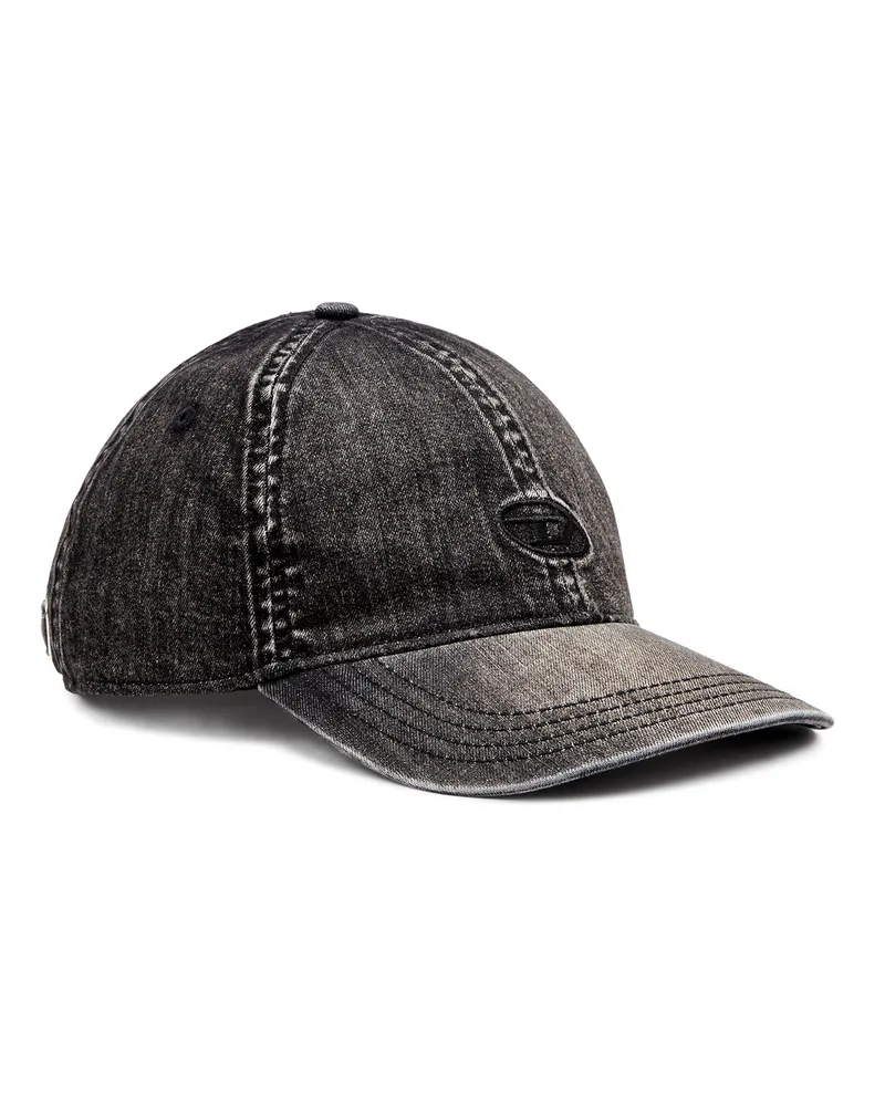 Diesel Leichtes schwarzes Cap aus Stretch-Denim - Hüte - Herren - Schwarz Schwarz