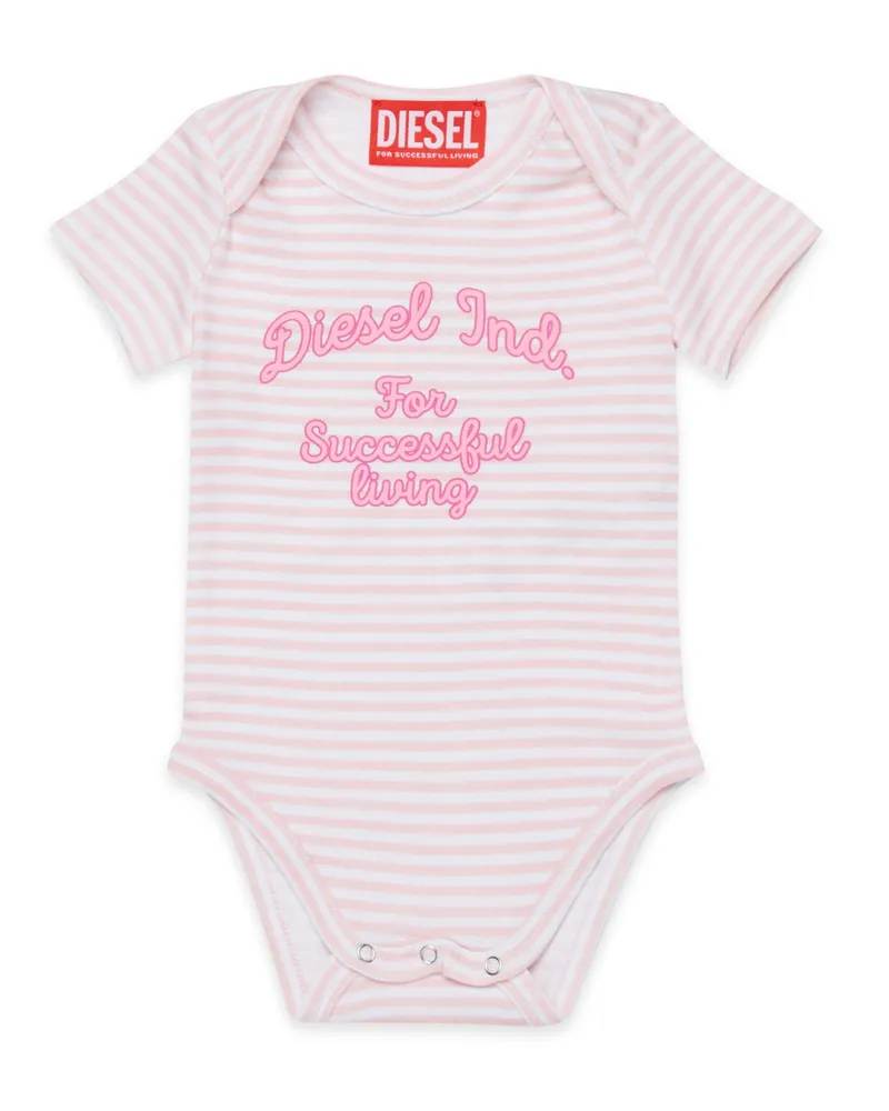 Diesel Baumwoll-Body mit Streifen und Print - Underwear - Unisex - Rosa Rosa