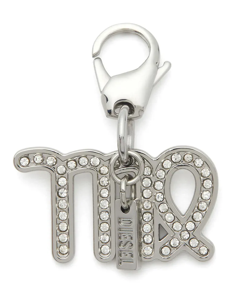 Diesel Metallisches Jungfrau-Charm mit Strasssteinen - Charms und Schlüsselanhänger - Unisex - Silber Silber