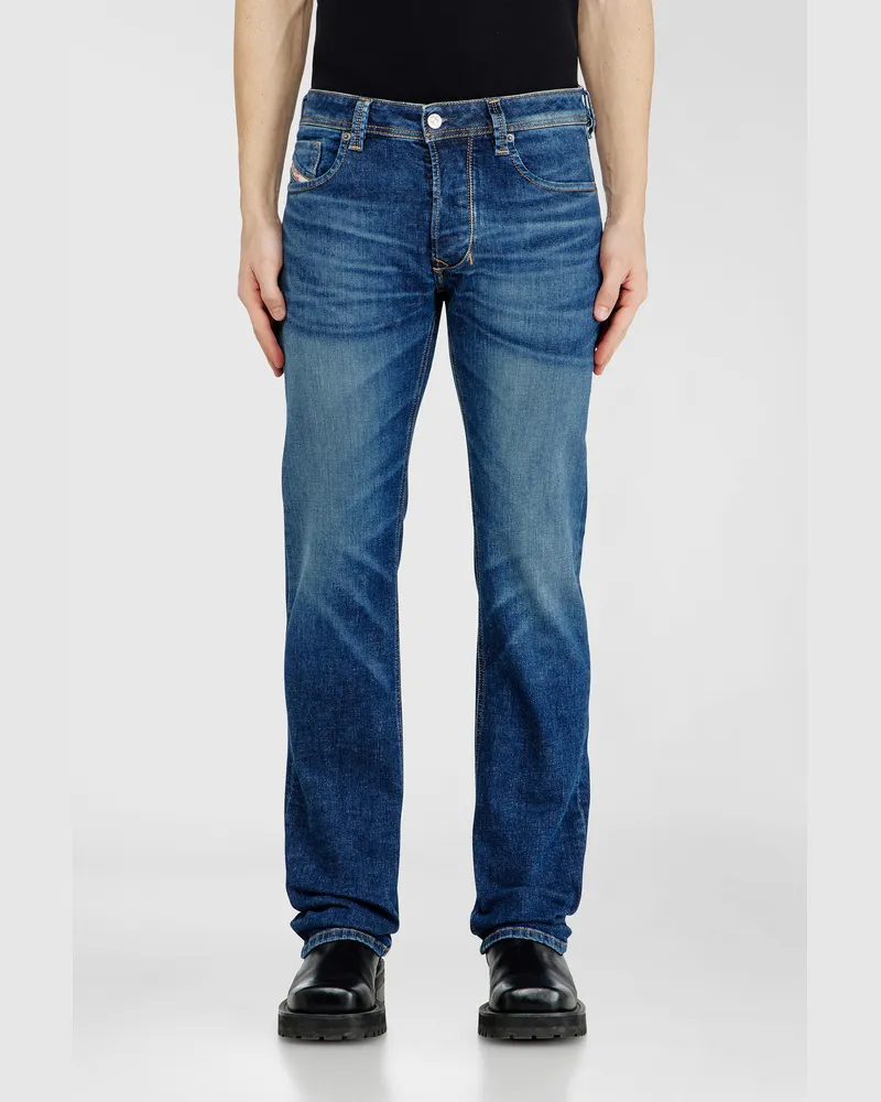 Diesel Regular Jeans Low Waist 1985 Larkee, Dunkelblau, Knopfverschluss Blau