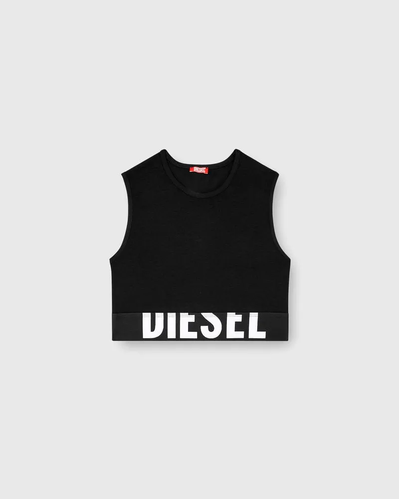 Diesel Verkürztes Tanktop mit Cut-off-Logo - Oberteile - Damen - Schwarz Schwarz