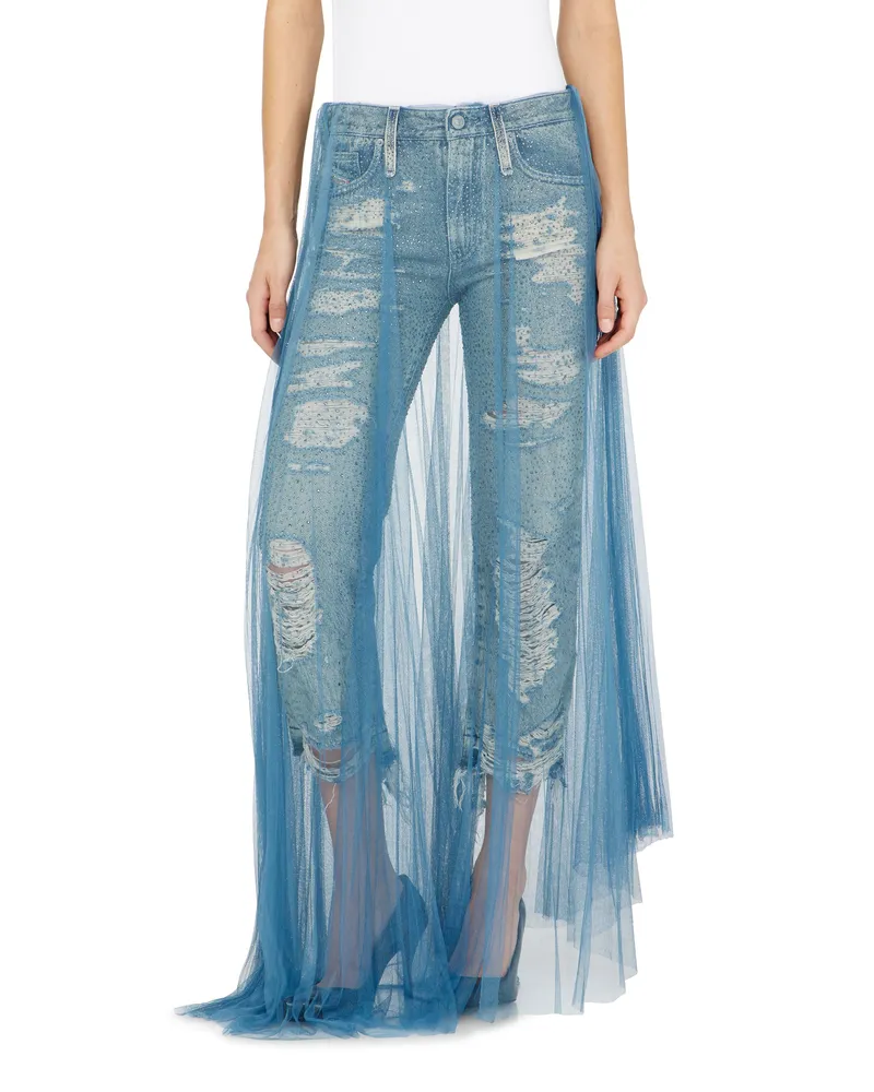 Diesel Regular Jeans Regular Waist D-Aisi, Mittelblau, Reißverschluss Blau