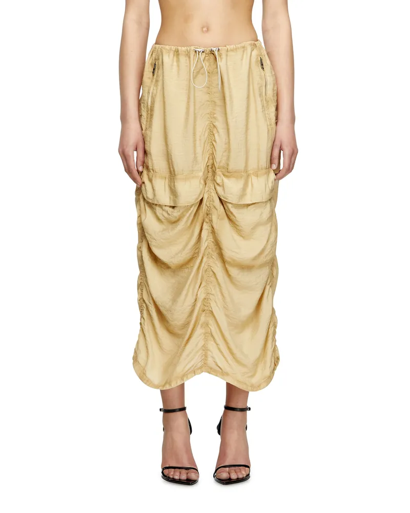 Diesel Cargo-Midi-Rock aus behandeltem Viskose-Nylon - Röcke - Damen - Beige Beige