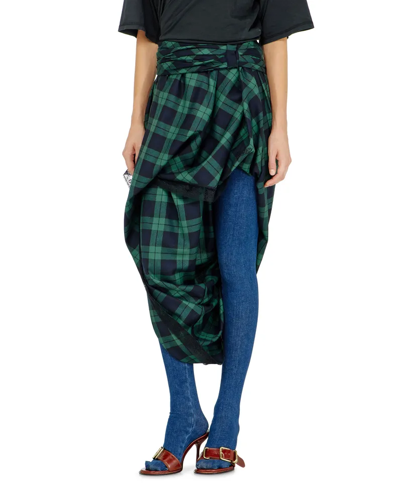Diesel Midilanger Rock im Tartan-Look mit Spitzenbesatz - Röcke - Damen 