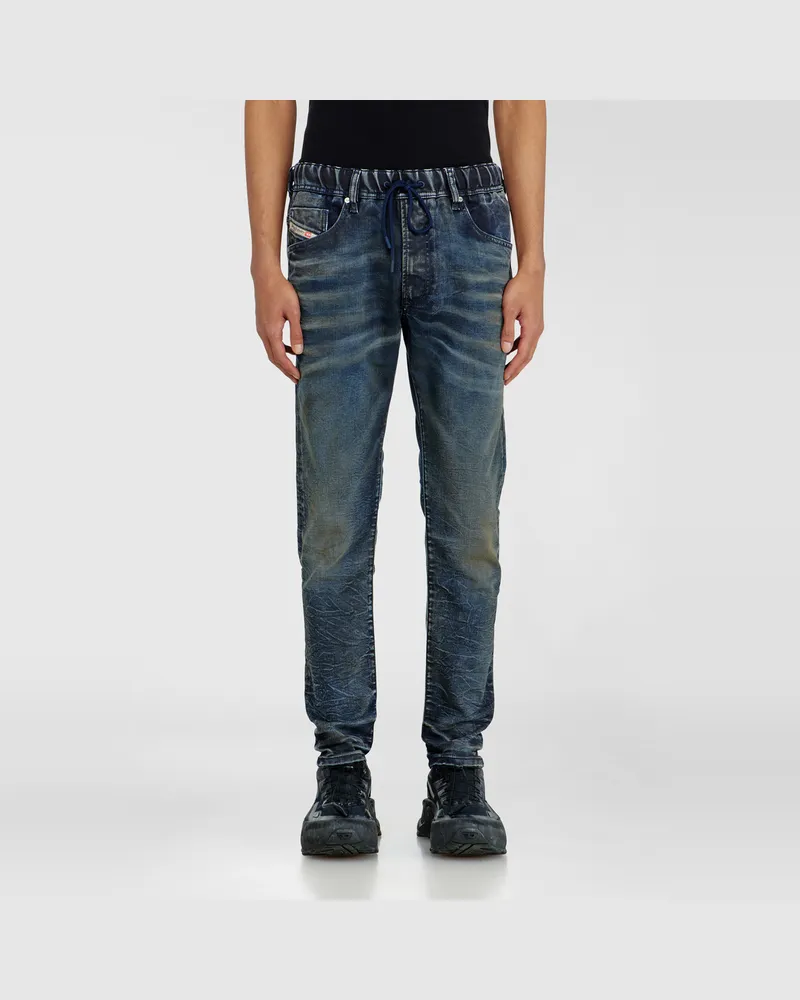 Diesel Regular Regular Waist E-Krooley Joggjeans, Dunkelblau, Elastischer Bund Blau