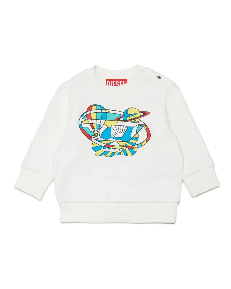 Diesel Sweatshirt mit optischem Print - Sweatshirts - Herren - Weiss Weiss