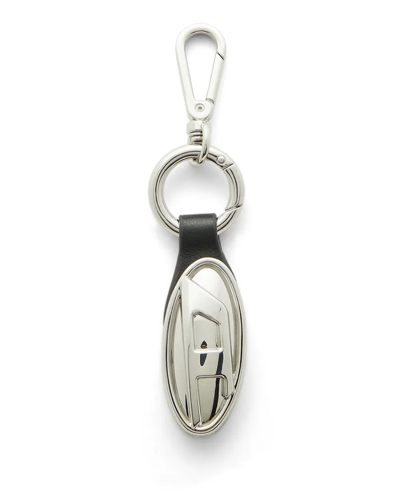 Diesel Metallschlüsselanhänger mit ovaler Plakette - Charms und Schlüsselanhänger - Damen - Silber Silber