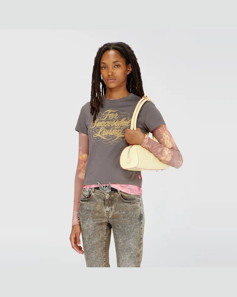Diesel T-Shirt mit Logo-Print - T-Shirts - Damen - Grau Grau