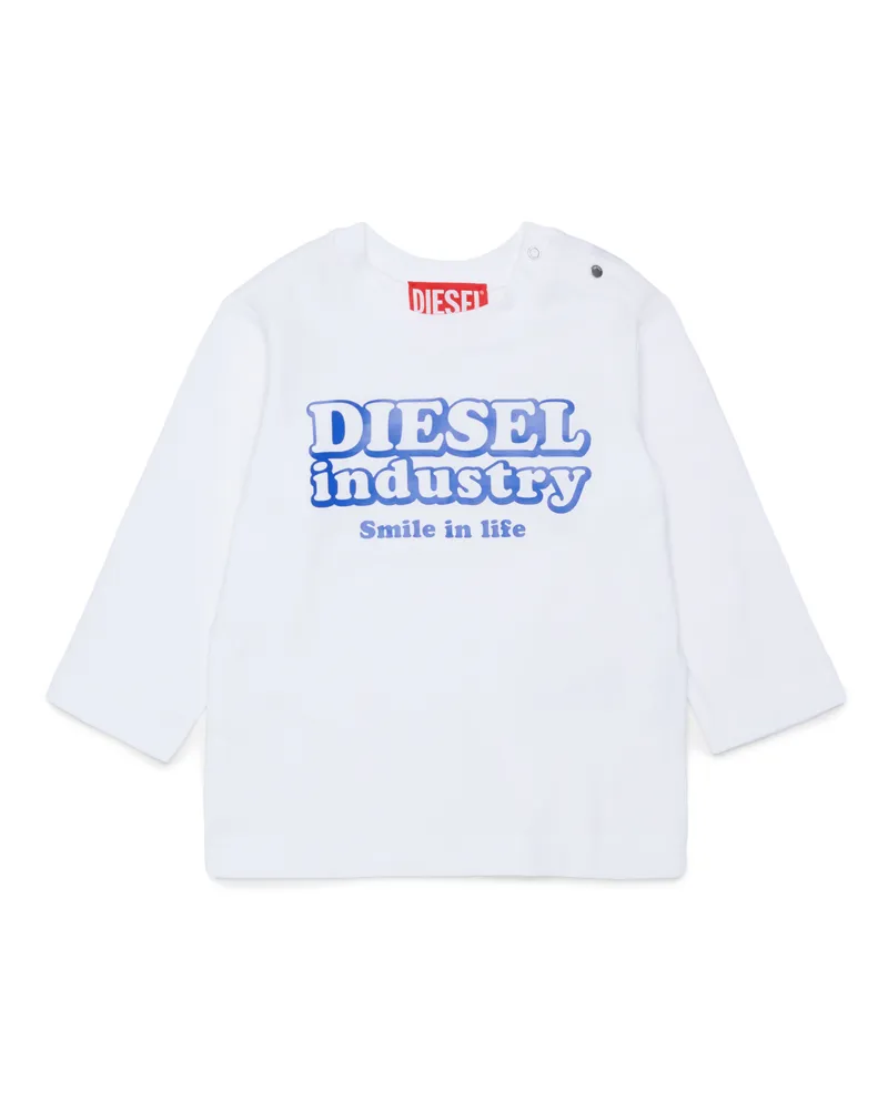 Diesel Langarm-T-Shirt mit Diesel Industry Print - T-Shirts und Tops - Herren - Weiss Weiss