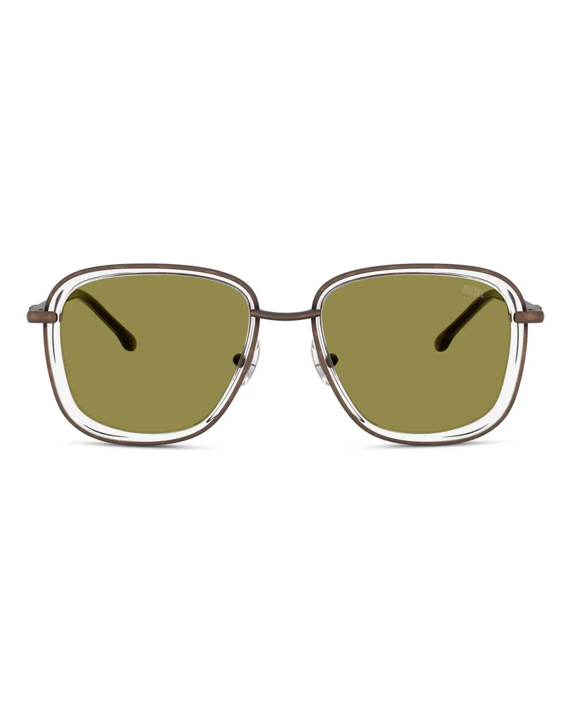 Diesel Quadratische Sonnenbrille - Sonnenbrille - Unisex - Grün Grün