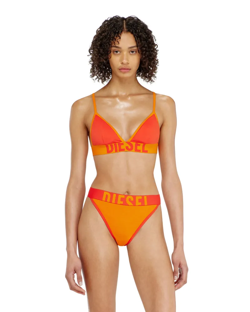 Diesel Triangel-BH aus zweifarbigem Baumwollstoff - BHs - Damen - Orange Orange