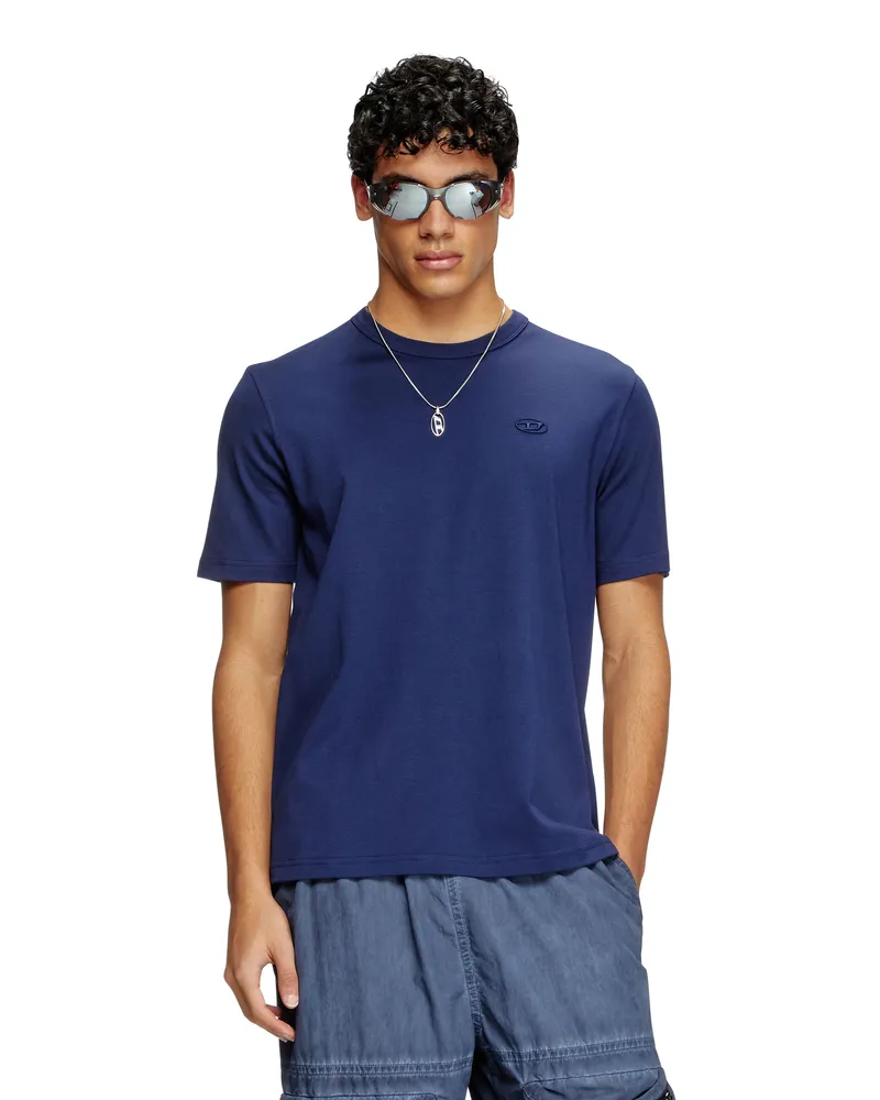 Diesel T-Shirt mit farblich abgestimmter Logo-Stickerei - T-Shirts - Herren - Blau Blau