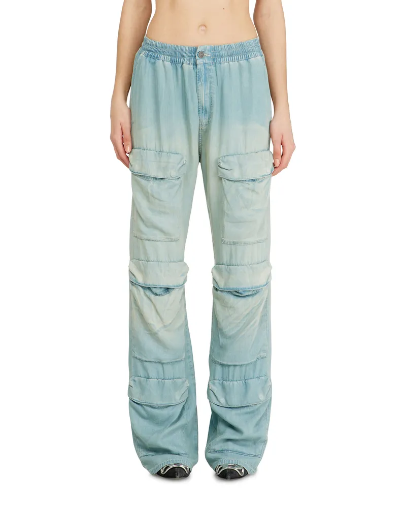 Diesel Regular Jeans Regular Waist D-Pocky, Hellblau, Reißverschluss Blau