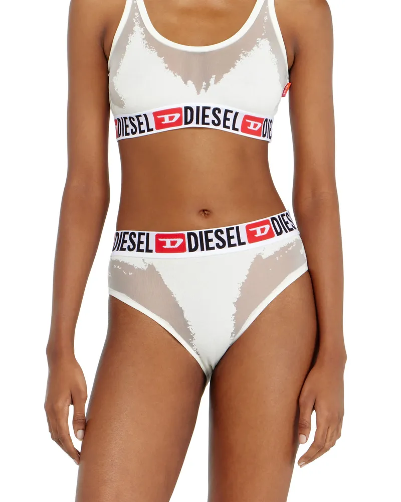 Diesel Slips mit transparentem Devoré-Effekt - Panties - Damen - Weiss Weiss