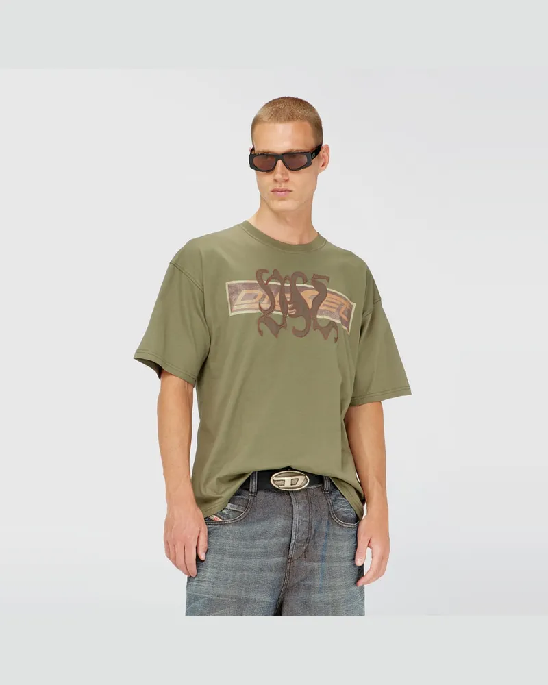 Diesel T-shirt mit printed Graphic und patches - T-Shirts - Herren - Grün Grün