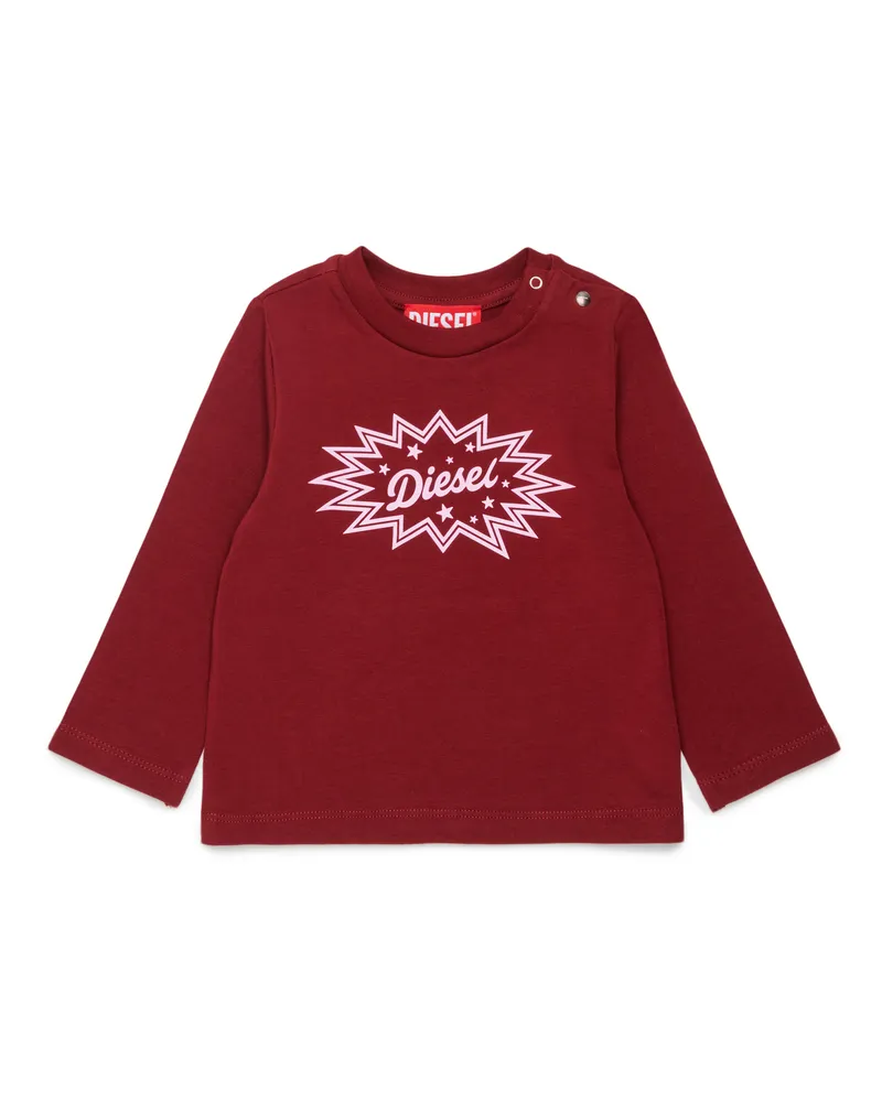 Diesel Langarm-T-Shirt mit starburst Logo-Print - T-Shirts und Tops - Damen - Rot Rot