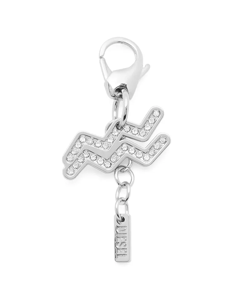 Diesel Metall-Wassermann-Anhänger mit Strasssteinen - Charms und Schlüsselanhänger - Unisex - Silber Silber