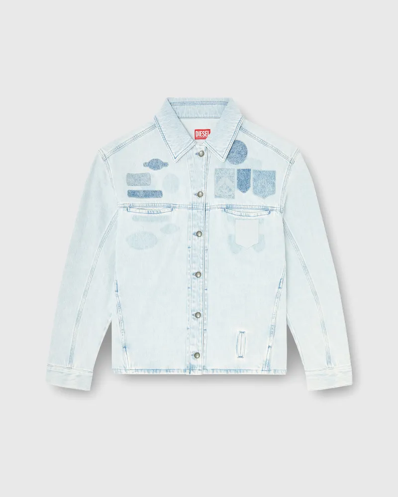 Diesel Denim overshirt mit patch-effekten - Denim jacken - Unisex - Blau Blau