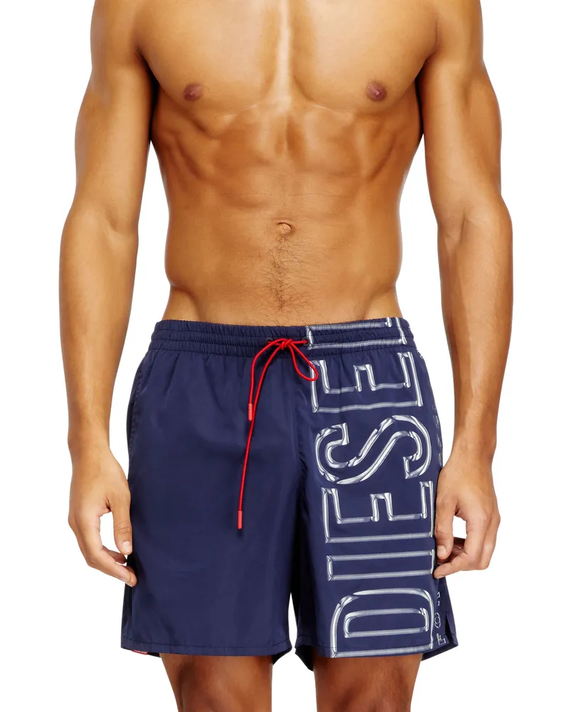 Diesel Badeshorts mit übergroßem Logoprint - Badeshorts - Herren - Blau Blau