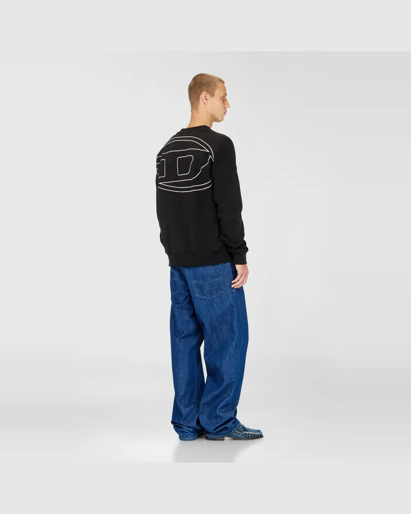 Diesel Sweatshirt mit Logo-Stickerei - Sweatshirts - Herren - Schwarz Schwarz