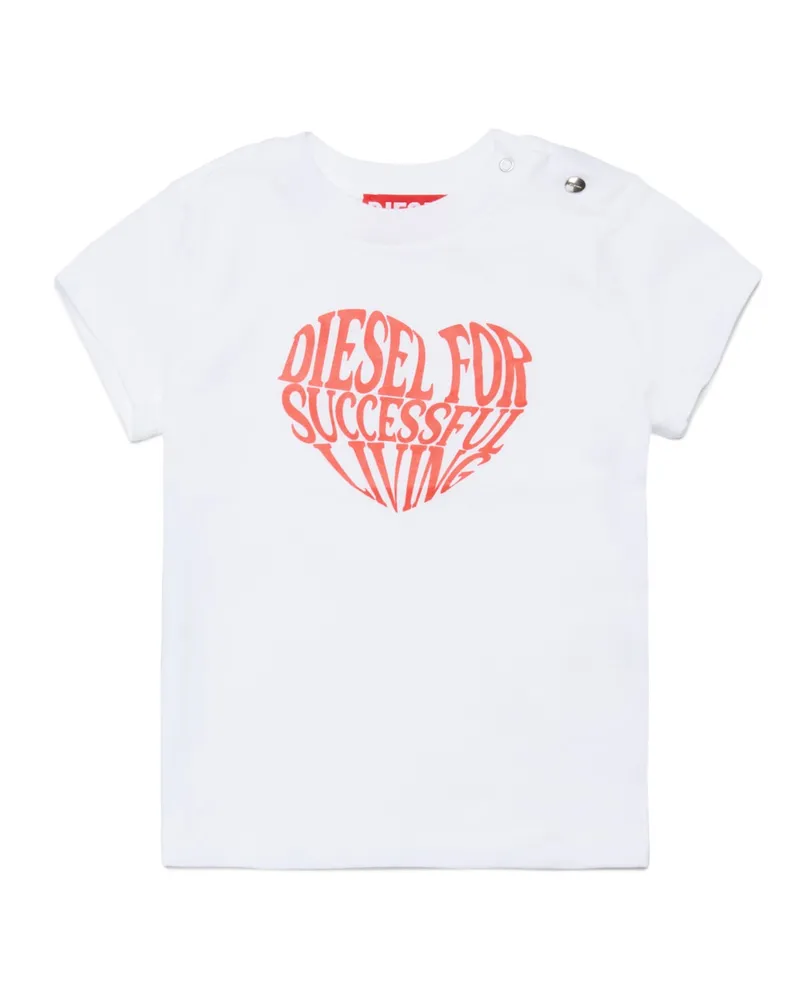 Diesel Baumwoll-T-Shirt mit Herz-Print - T-Shirts und Tops - Damen - Weiss Weiss