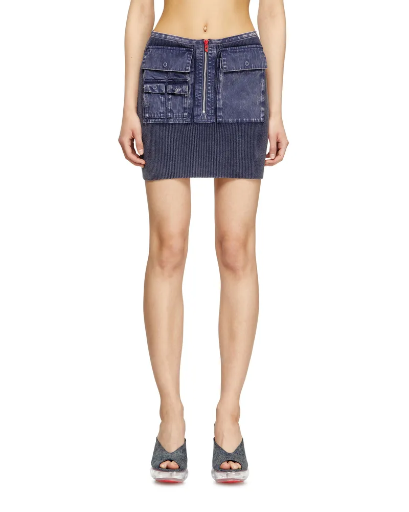 Diesel Gerippter Minirock mit Denim-Behandlung - Röcke - Damen - Blau Blau