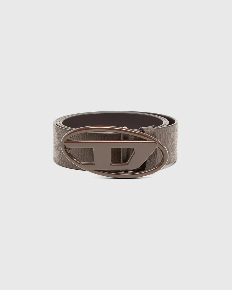 Diesel 4cm Gürtel aus Leder mit matter Oval D-Schnalle - Gürtel - Unisex - Braun Braun