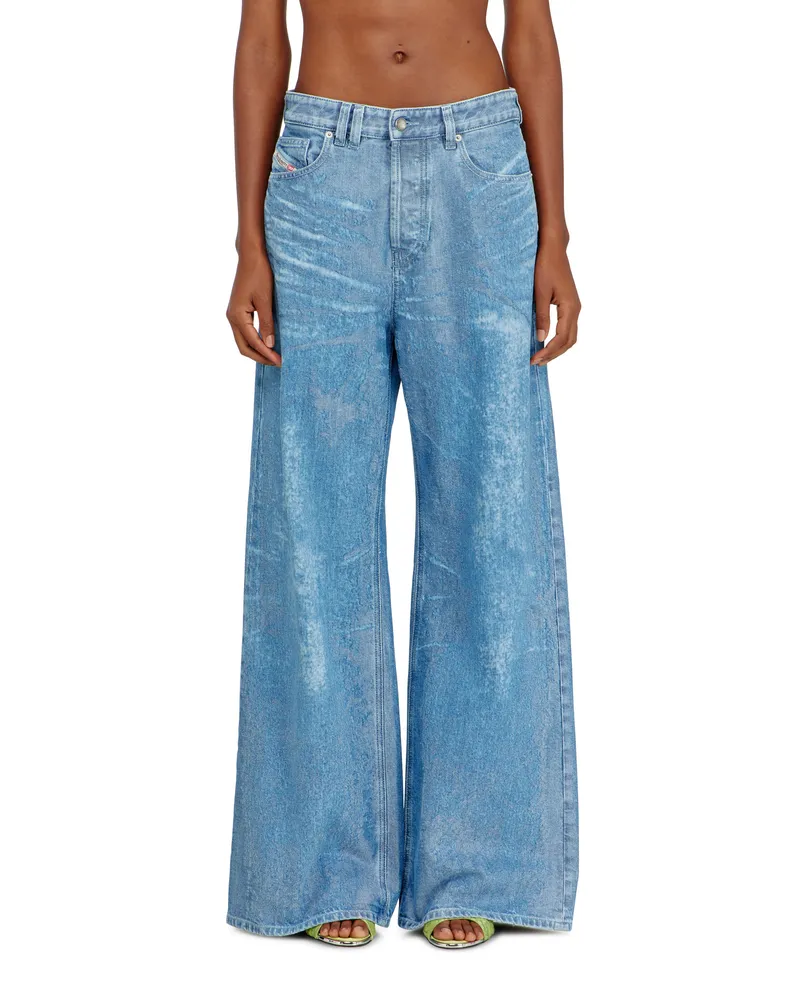 Diesel Relaxed Jeans Low Waist 1996 D-Sire,, Knopfverschluss Blau