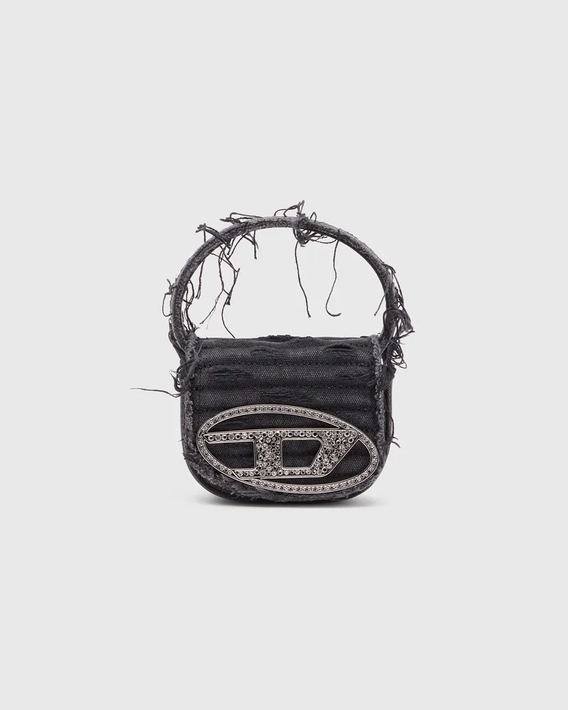 Diesel 1DR XS-Ikonische Mini-Tasche aus Canvas und Leder - Schultertaschen - Damen - Schwarz Schwarz