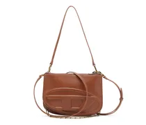 1DR Twin-Schultertasche mit Doppelfach aus Pull-up-Leder. - Schultertaschen - Damen - Braun