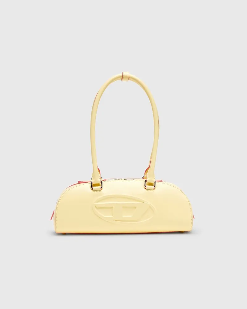 Diesel 1DR Dome - Langgezogene Bowlingtasche aus Leder - Schultertaschen - Damen - Gelb Gelb