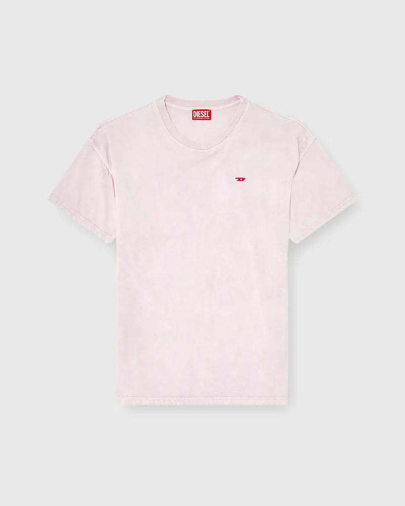 Diesel Baumwoll-T-Shirt mit behandelten Effekt - T-Shirts - Herren - Rosa Rosa