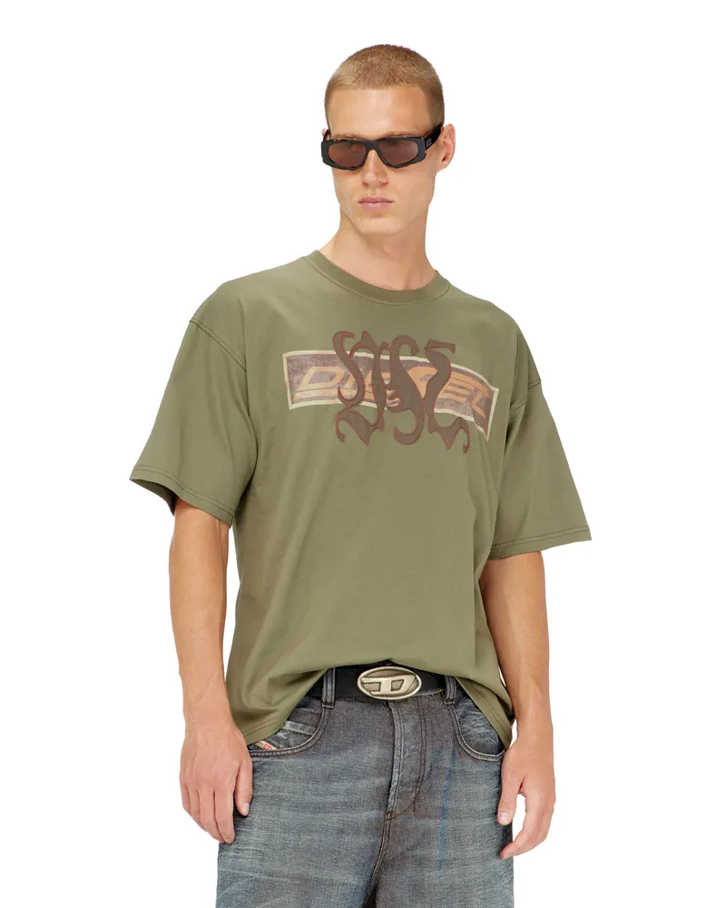 Diesel T-shirt mit printed Graphic und patches - T-Shirts - Herren - Grün Grün