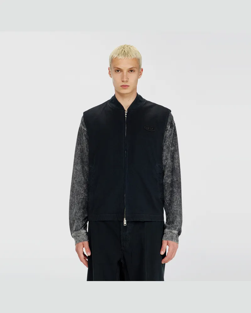 Diesel Baumwoll-ripstop-Weste mit Oval D patch - Jacken - Herren - Schwarz Schwarz