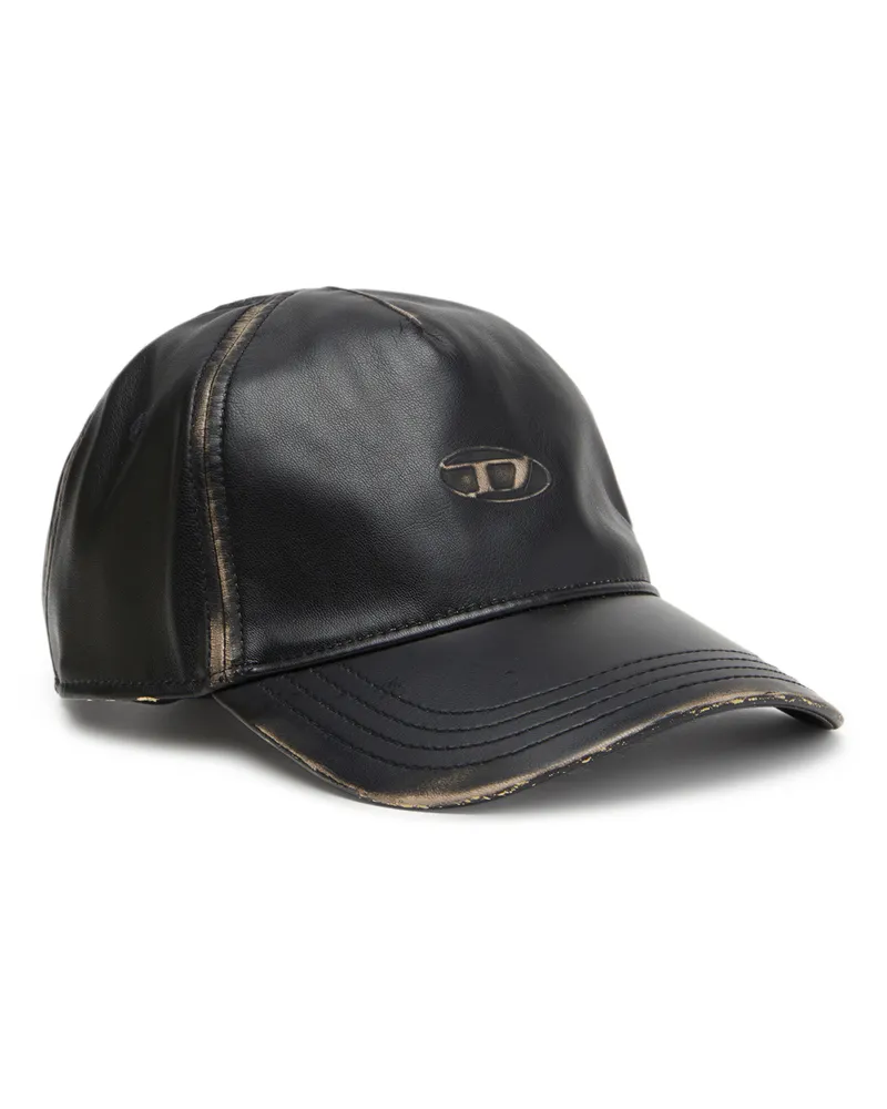 Diesel Basecap aus Kunstleder - Hüte - Herren - Schwarz Schwarz