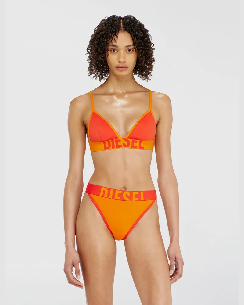 Diesel Triangel-BH aus zweifarbigem Baumwollstoff - BHs - Damen - Orange Orange