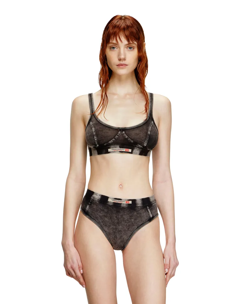 Diesel Bralette aus Jersey in Denim-Optik - BHs - Damen - Schwarz Schwarz