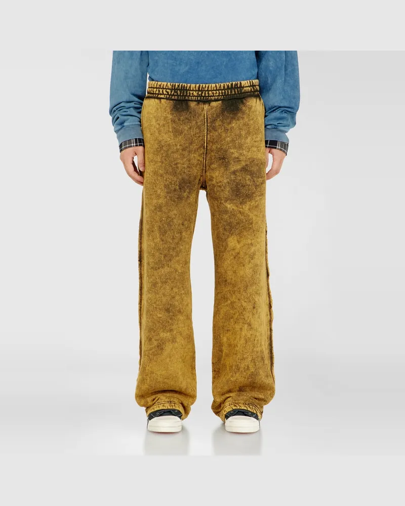 Diesel Sweatpants mit acid-wash und offenen Kanten - Hosen - Herren - Braun Braun