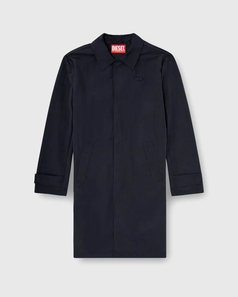 Diesel Nylonmantel mit glänzendem Crinkle-Finish - Jacken - Herren - Schwarz Schwarz