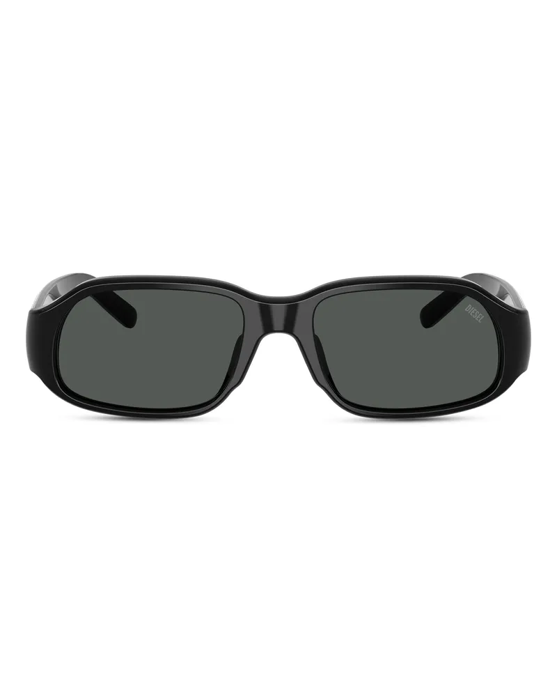 Diesel Rechteckige Sonnenbrille - Sonnenbrille - Unisex - Schwarz Schwarz