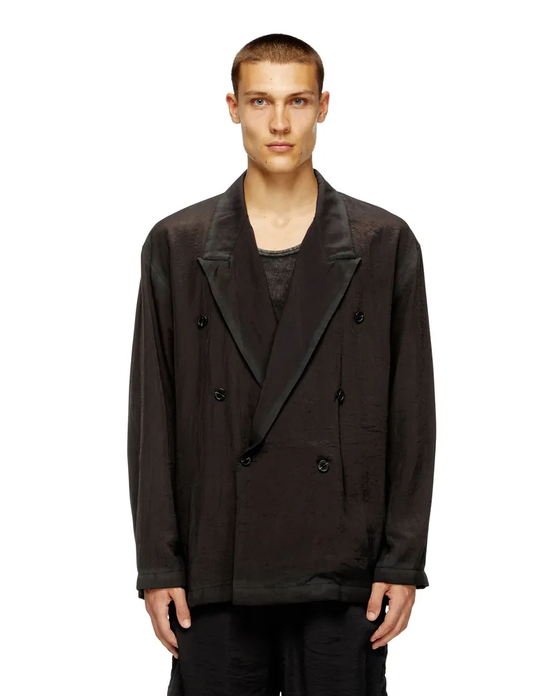 Diesel Zweireihiger zerknitterter Blazer - Jacken - Herren - Schwarz Schwarz