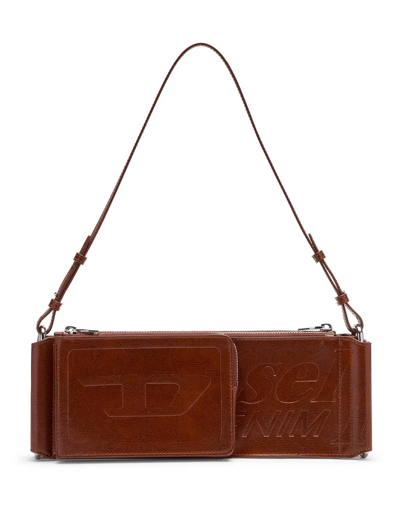 Diesel Flag-D-Modular Schultertasche mit geprägtem Logo - Schultertaschen - Unisex - Braun Braun