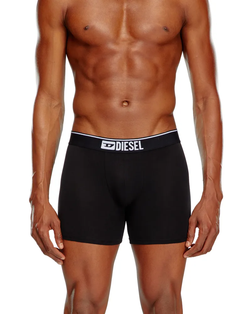 Diesel Einfarbige, lange Retropants im Dreierpack - Boxershorts - Herren - Schwarz Schwarz