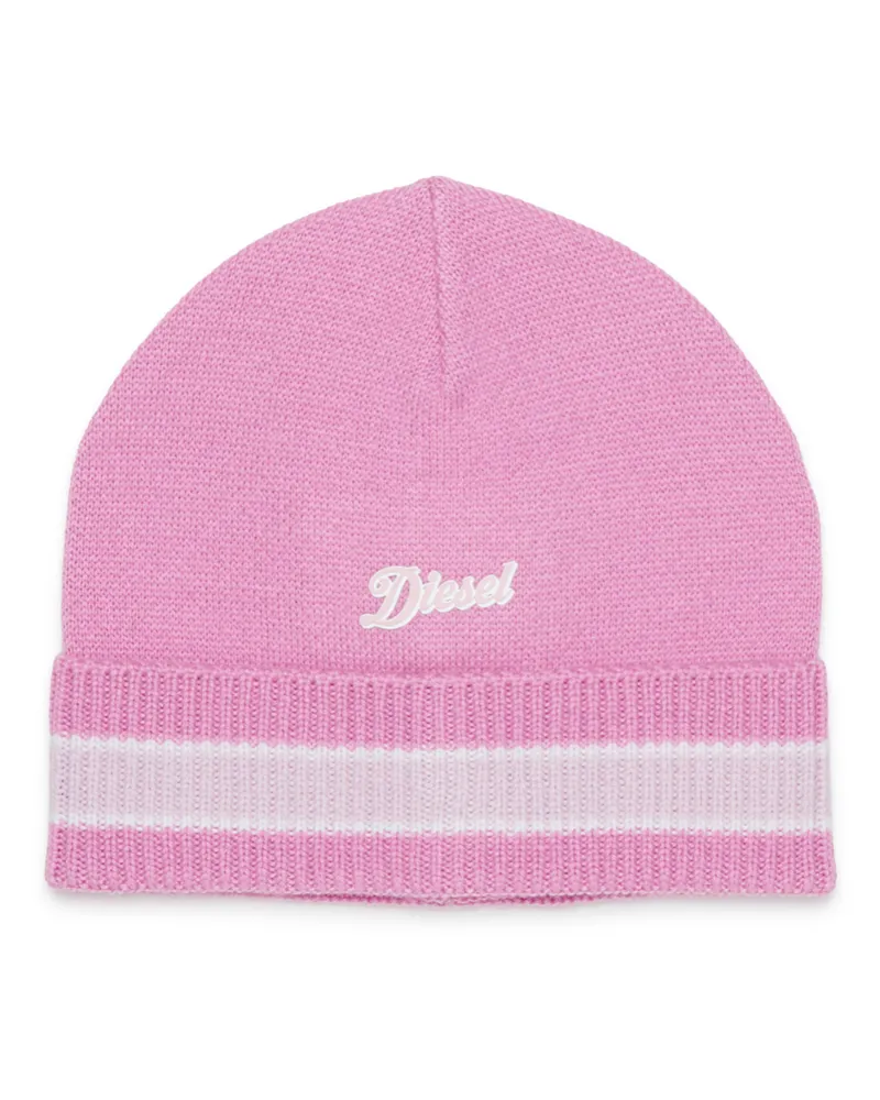 Diesel Gestreifte Mütze aus Wollmischung - Weitere Accessoires - Unisex - Rosa Rosa