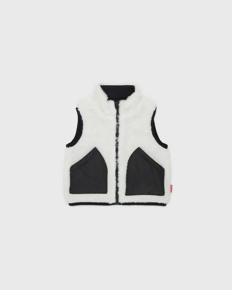 Diesel Colour-block Weste aus Teddyfleece und Nylon - Jacken - Herren - Weiss Weiss